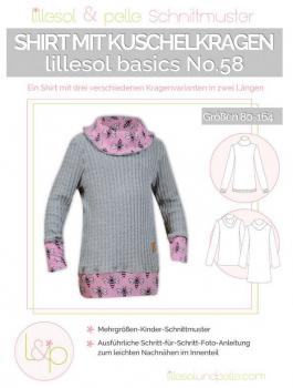 Papierschnittmuster - Shirt mit Kuschelkragen No. 58 - Kinder- Lillesol & Pelle